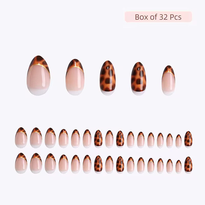 Set of Clawture leopard press on nails set display 